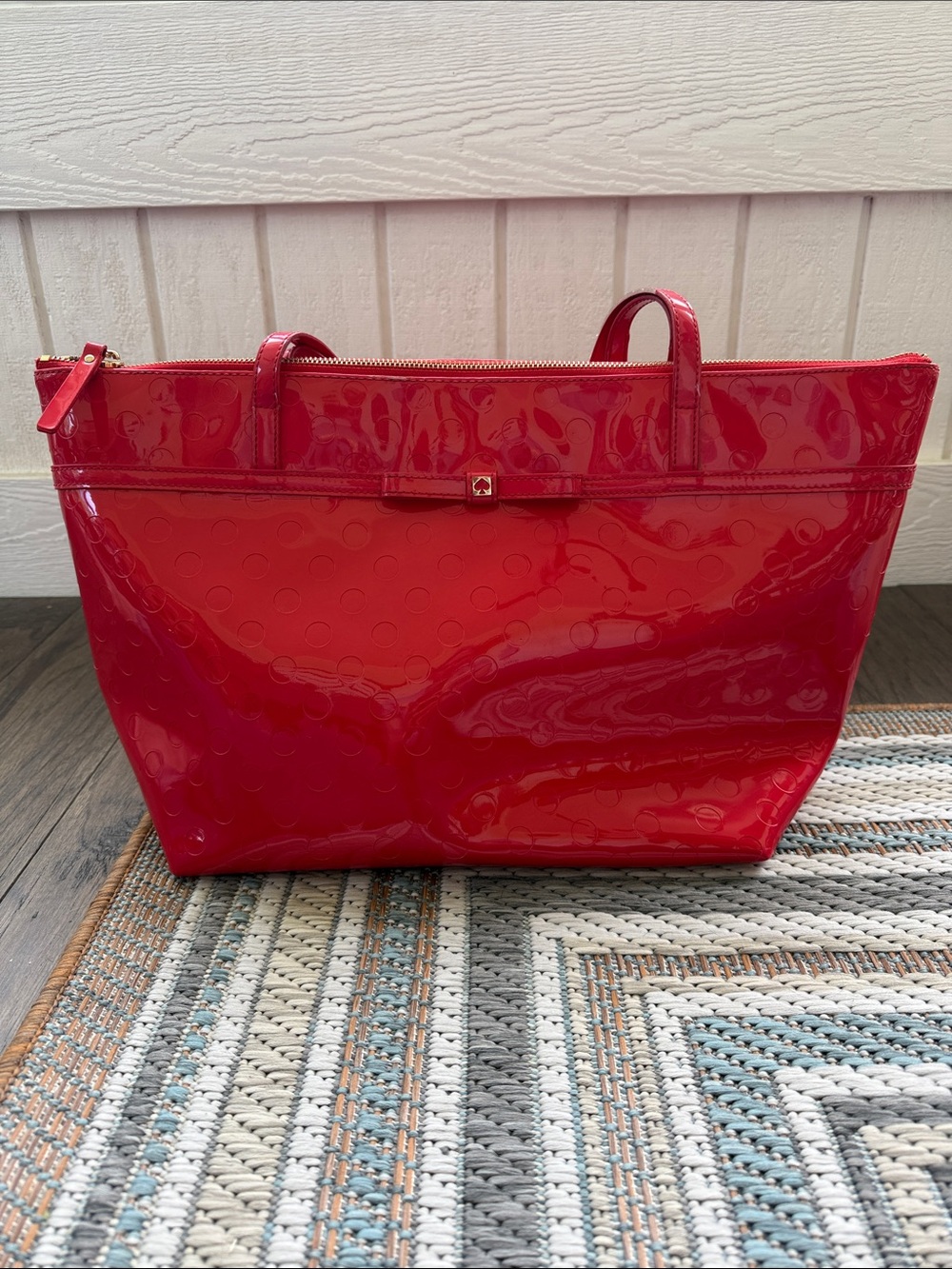 kate spade Grant Street Juno Dot Red Patent Tote